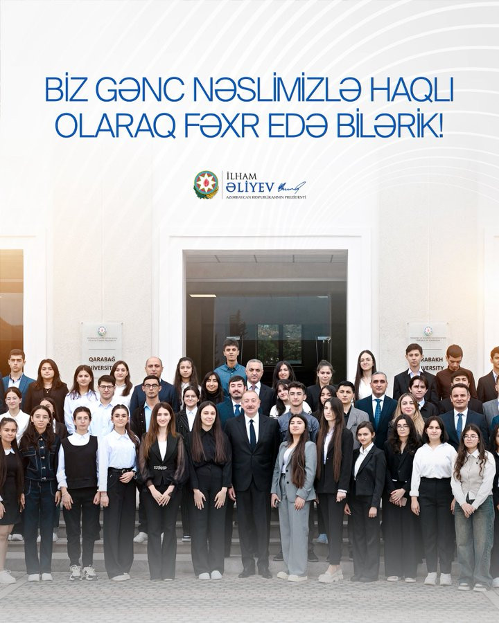 Prezident Gənclər Günü münasibətilə paylaşım edib