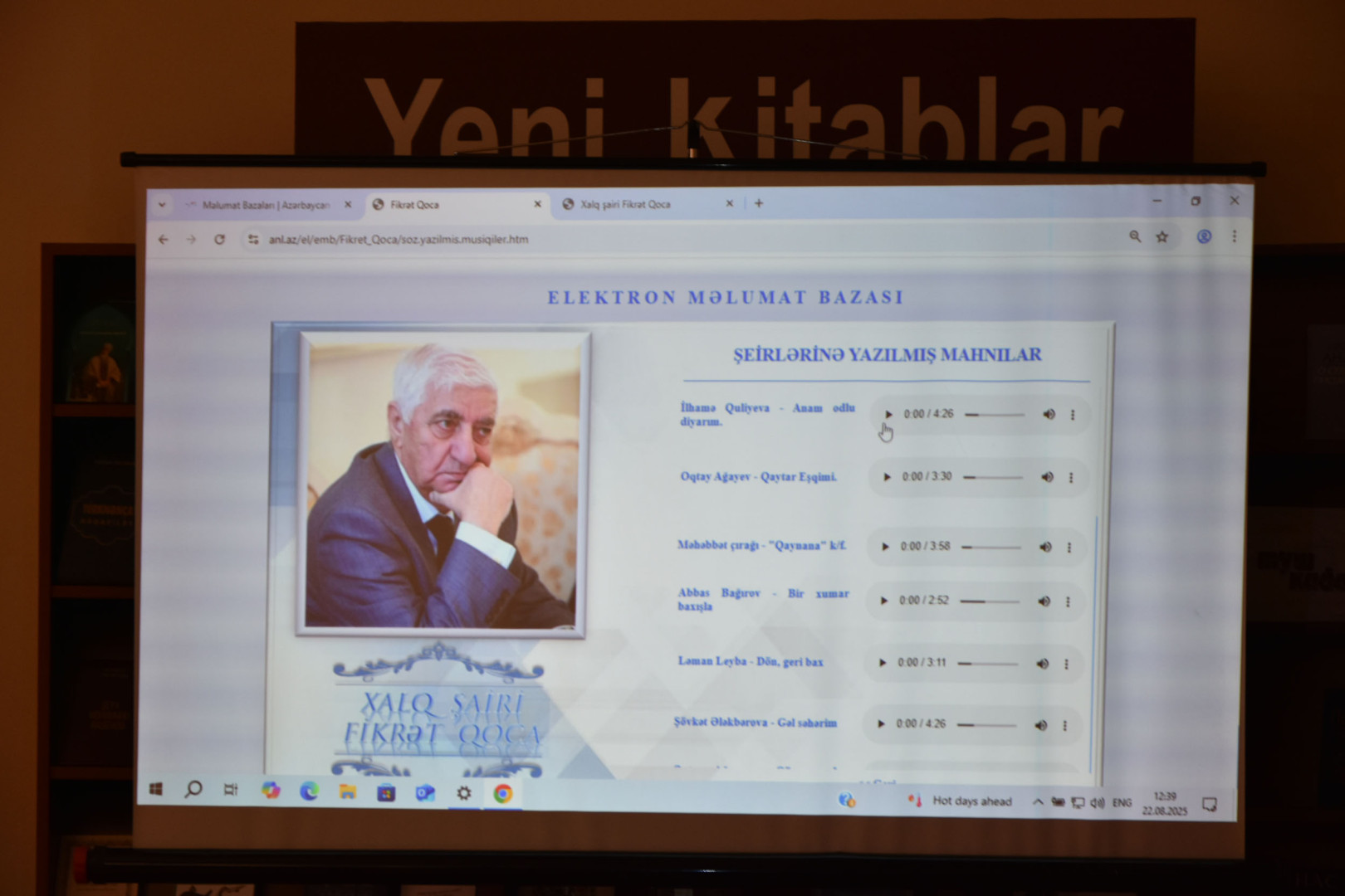 Milli Kitabxanada Xalq şairi Fikrət Qocanın 90 illik yubleyinə həsr olunmuş “Xalq şairi Fikrət Qoca” adlı tədbir keçirilib