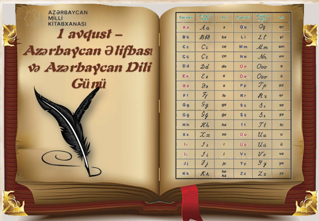 Milli Kitabxanada “1 avqust – Azərbaycan Əlifbası və Azərbaycan Dili Günü” adlı virtual və eyniadlı ənənəvi kitab sərgisi istifadəçilərə təqdim olunub