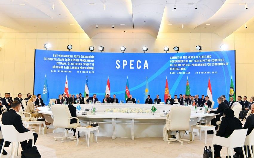 Azərbaycan Prezidenti Bakıda SPECA-nın Zirvə görüşündə çıxış edib - FOTO