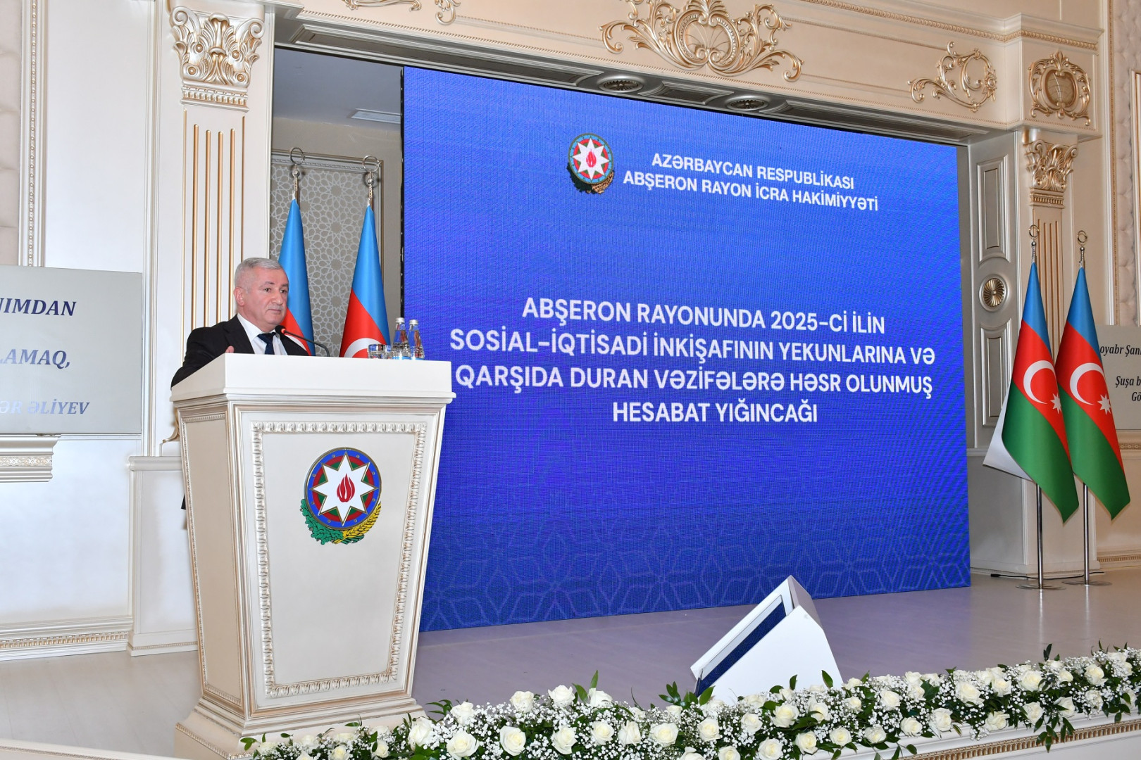 Abşeronda 2025-ci ilin sosial-iqtisadi inkişafının yekunlarına və qarşıda duran vəzifələrə həsr olunan hesabat yığıncağı keçirilib
