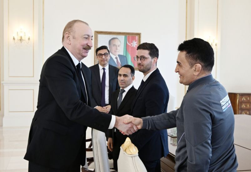 Prezident İlham Əliyev Avropa çempionatında komanda hesabında çempion olan güləşçiləri qəbul edib -
