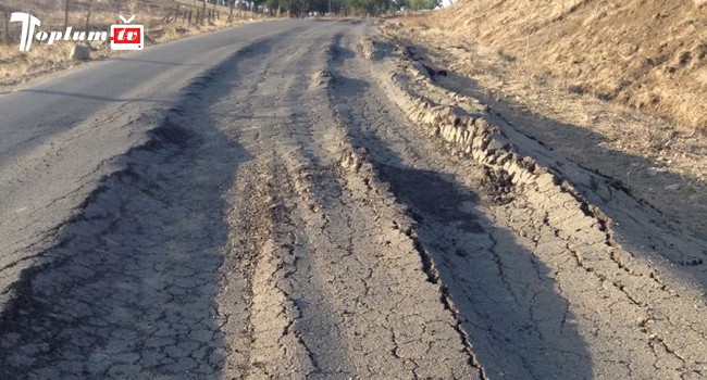 Prezidentin hələ açılışını etmədiyi yol dağıldı...