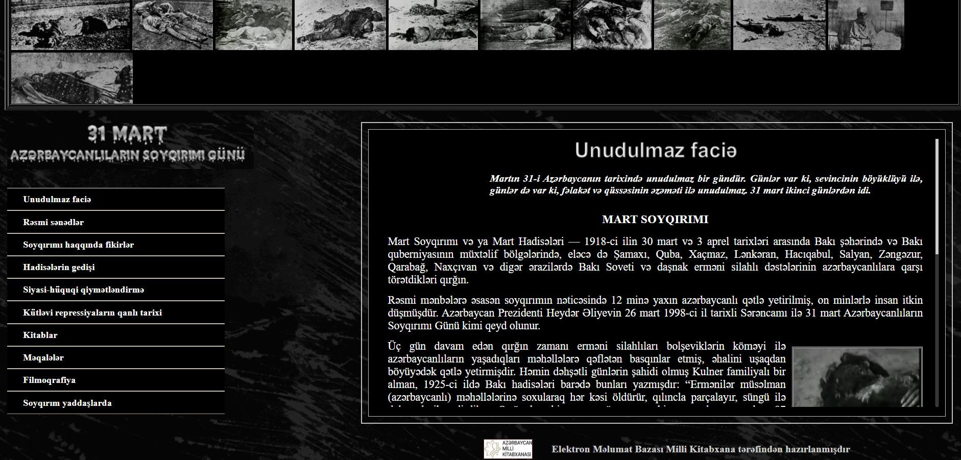 Milli Kitabxanada 31 Mart - Azərbaycanlıların Soyqırımı Gününə həsr olunmuş ənənəvi kitab sərgisi və elektron layihələr istifadəçilərə təqdim edilib- FOTO