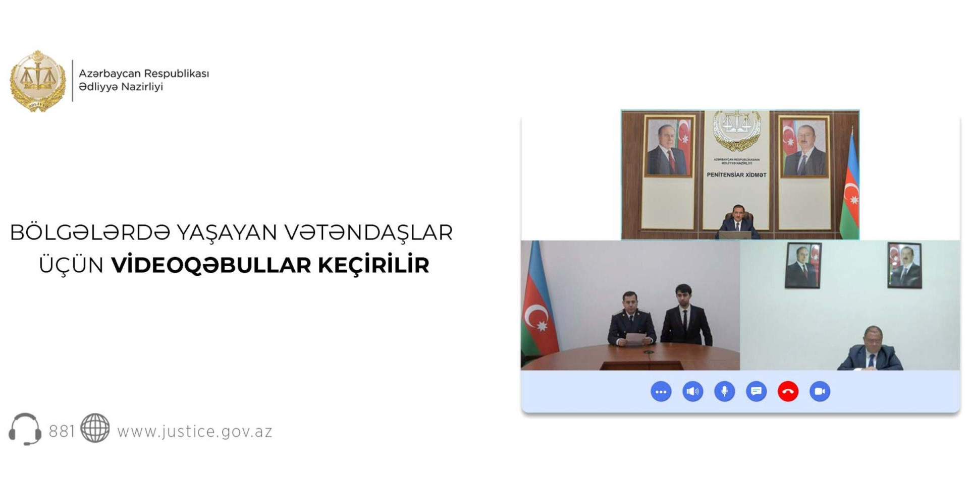 Ədliyyə Nazirliyinin rəhbər heyəti region sakinləri ilə videoqəbul formatında görüş keçirib