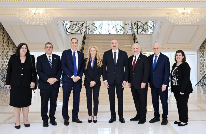 Prezident İlham Əliyev ABŞ-ın Əsas Amerika Yəhudi Təşkilatlarının Prezidentləri Konfransının nümayəndə heyətini qəbul edib