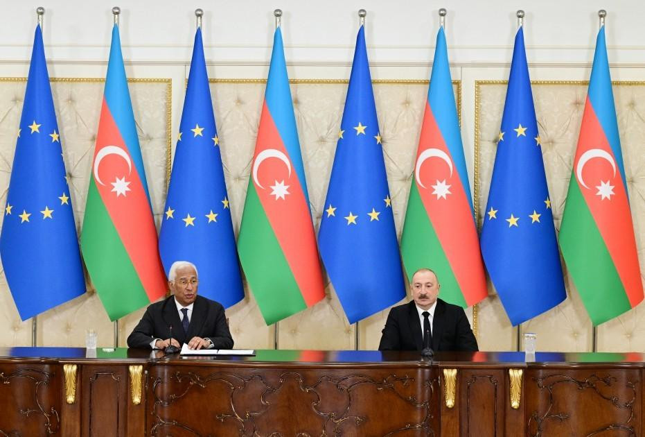 Prezident İlham Əliyev və Antonio Koşta mətbuata bəyanatla çıxış ediblər -