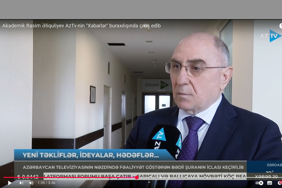 Akademik Rasim Əliquliyev AzTV-nin "Xəbərlər" buraxılışına müsahibə verib –