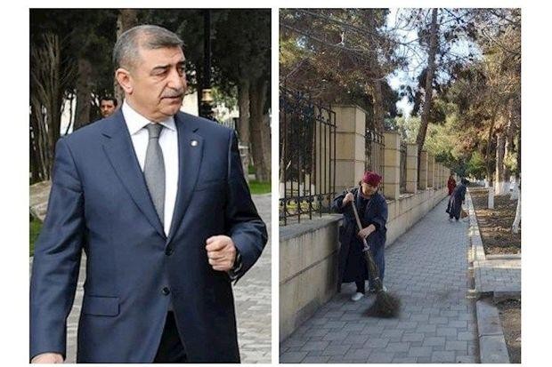 İcra başçısı tibb işçilərinə küçədəki tullantıları təmizlətdirdi -
